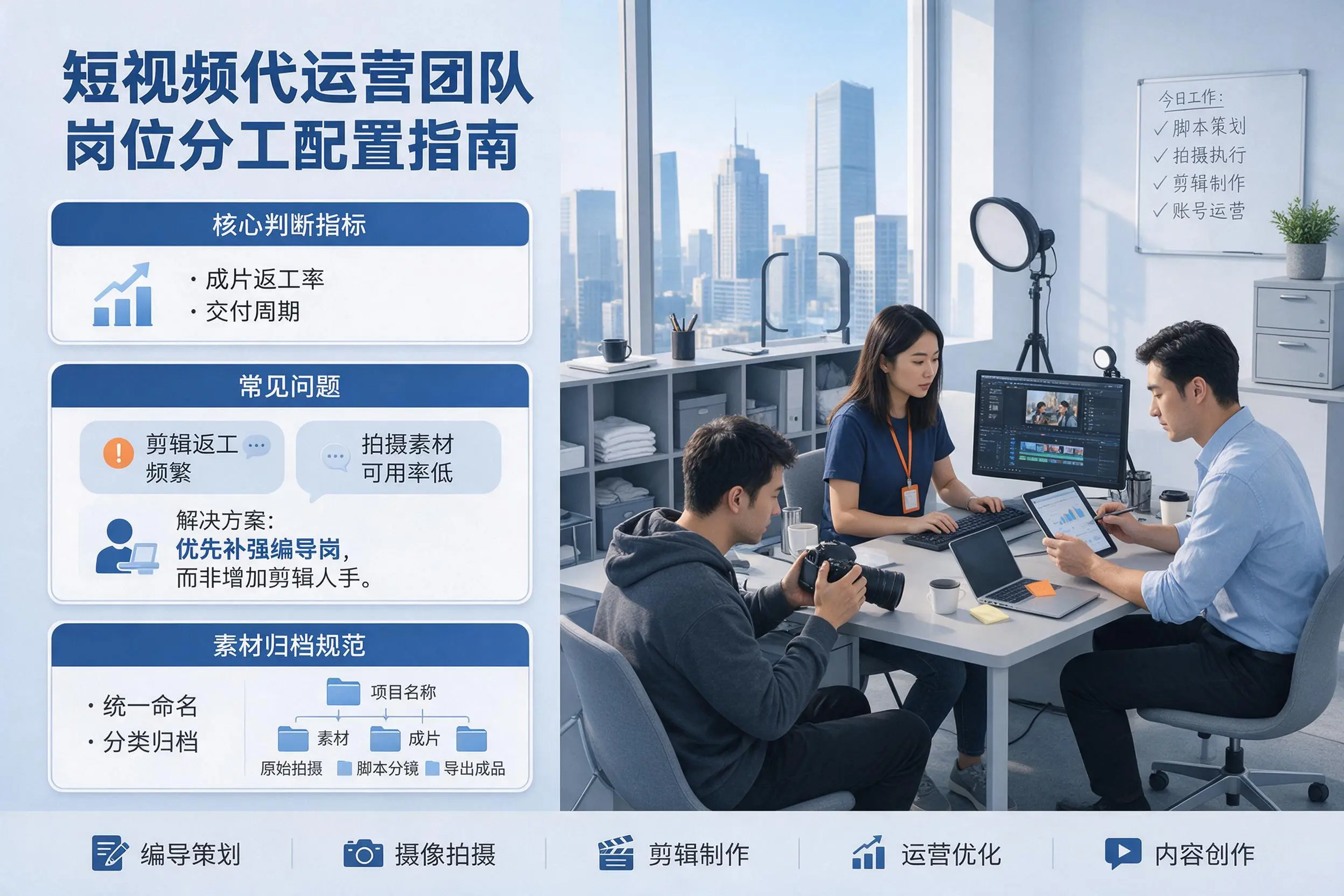 短视频代运营团队如何配置？大同企业岗位分工科普说明