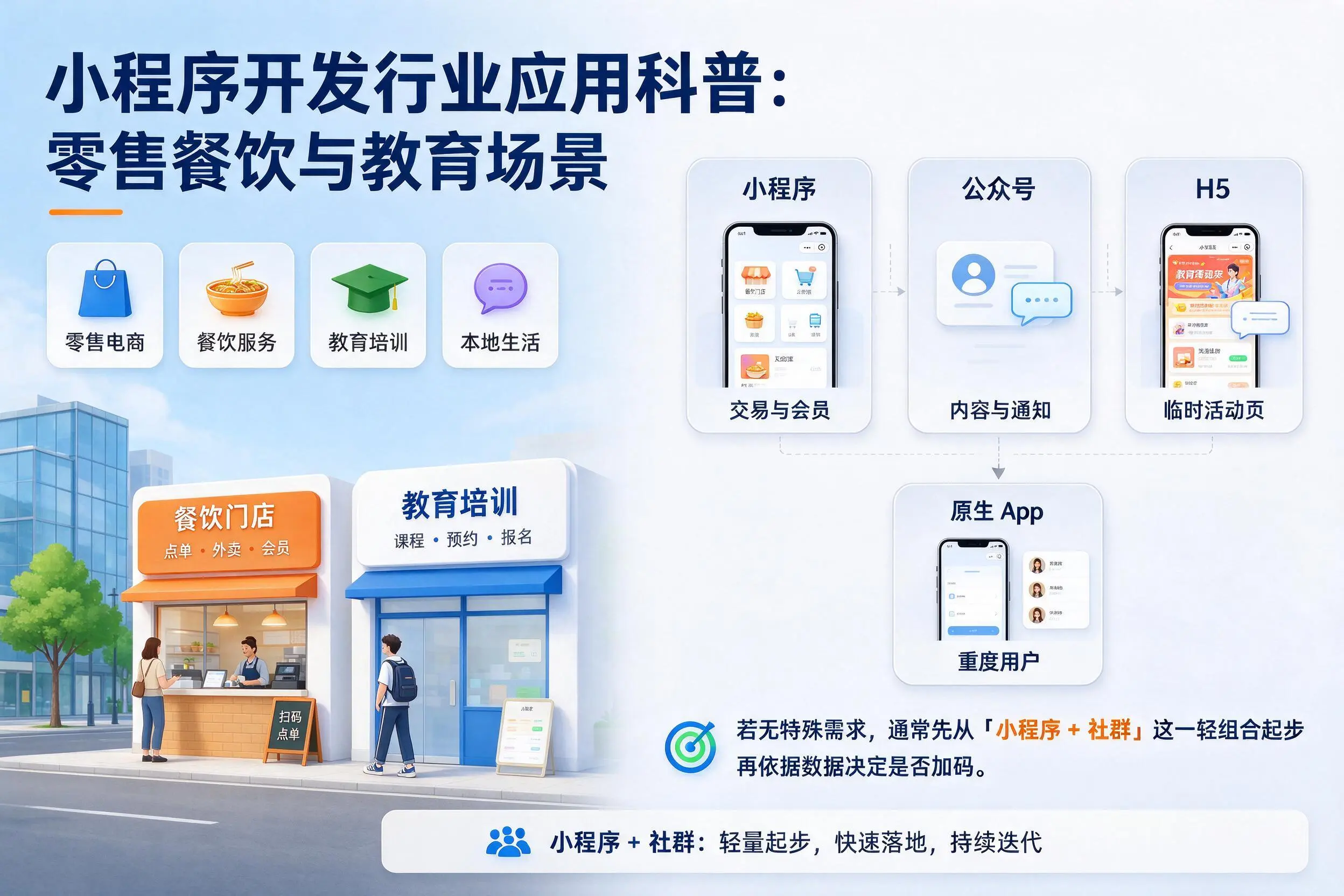 大同小程序开发行业应用科普:零售餐饮与教育场景