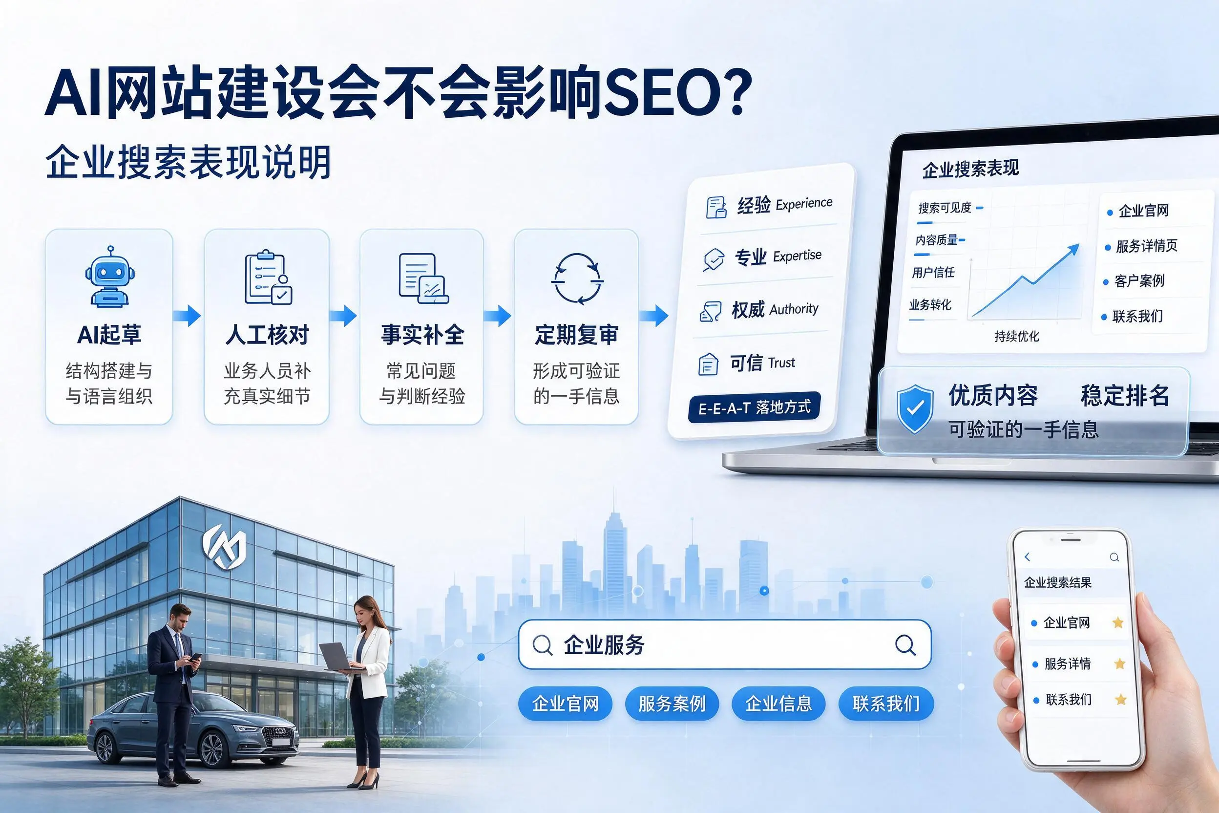AI网站建设会不会影响SEO？大同企业搜索表现说明