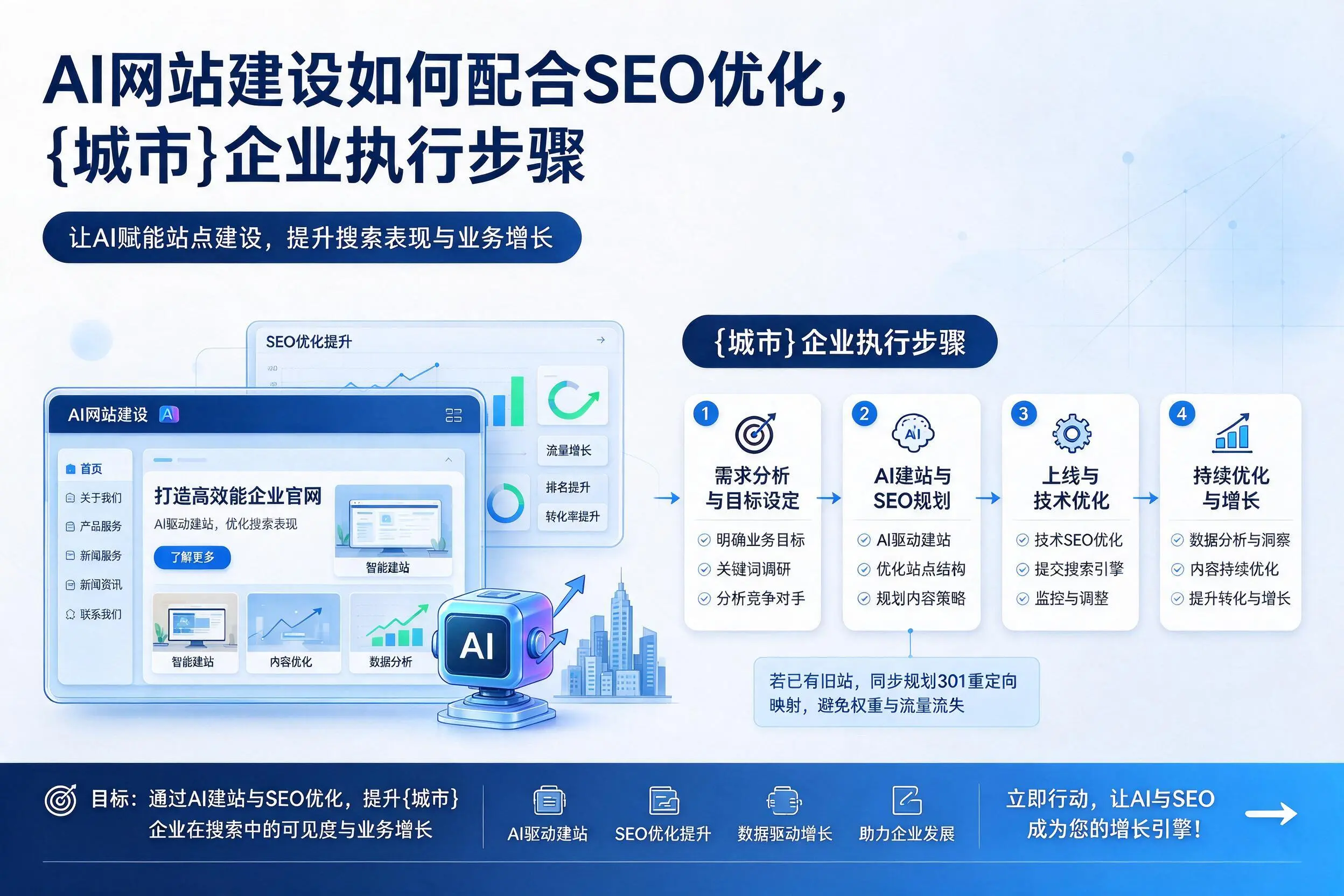 AI网站建设如何配合SEO优化，大同企业执行步骤